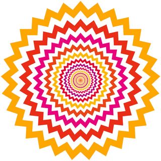 橙红色齿轮花朵底纹