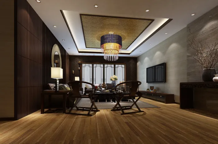 中式客厅效果图图片