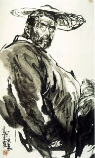 写意肖像 现代人物 国画_0222