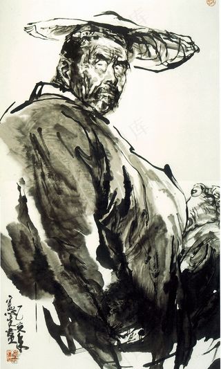 写意肖像 现代人物 国画_0222