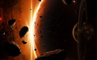 黑色碎石圆球背景素材