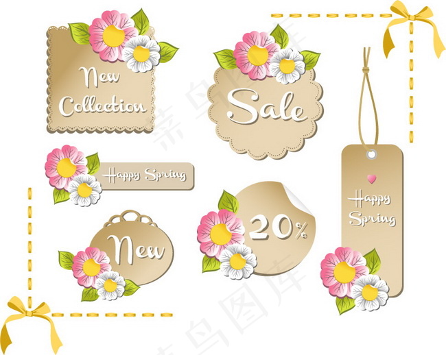 淘宝新品上市时尚促销标签