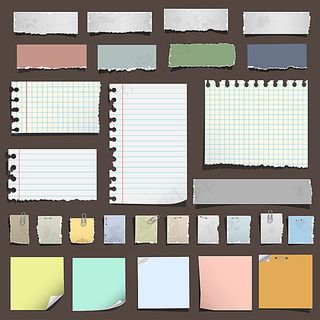 矢量撕边纸张标签