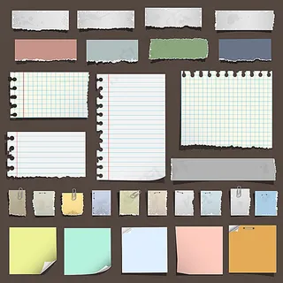 矢量撕边纸张标签