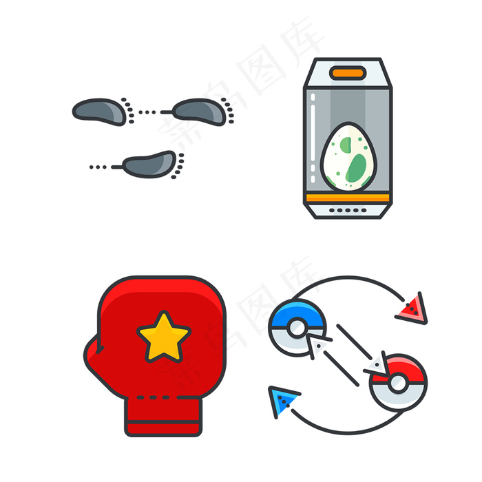 可爱手绘插画icon图标