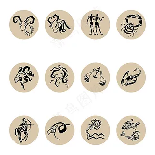 矢量十二星座插画