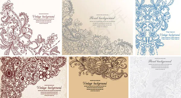 潮流手绘花纹矢量素材eps,ai矢量模版下载