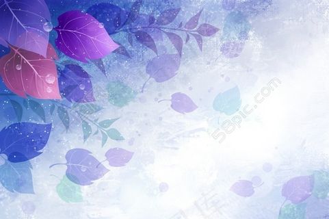 叶子树叶树渐变蓝色大自然清新高清大图背景