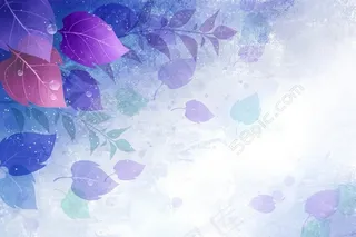 叶子树叶树渐变蓝色大自然清新高清大图背景