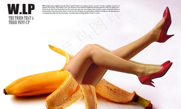 香蕉美腿创意设计图片(4016X2657(DPI:72))psd模版下载