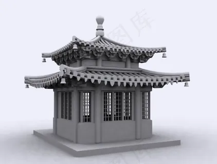 古代庙宇,3D模型,建筑物,古建筑...