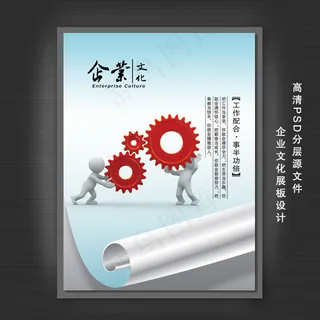 企业文化展板PSD模板下载
