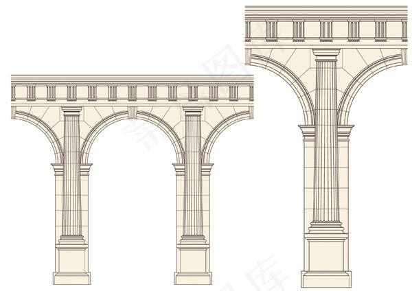 精美罗马柱矢量素材eps,ai矢量模版下载