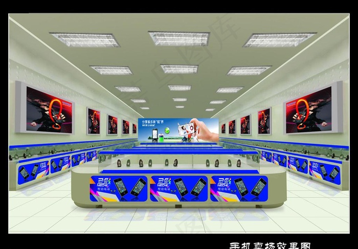 立体手机卖场效果图图片psd模版下载