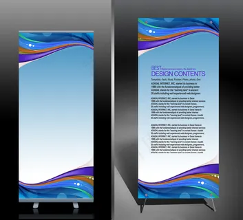 动感时尚线条X展架设计 易拉宝设计