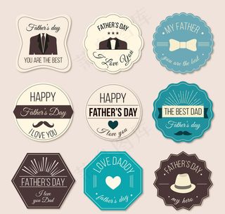 9款精致父亲节标签矢量素材