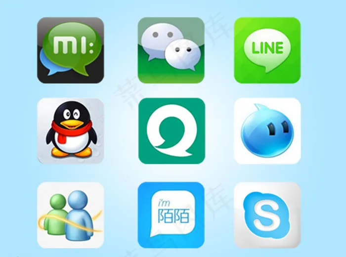 通讯app图标图片psd模版下载