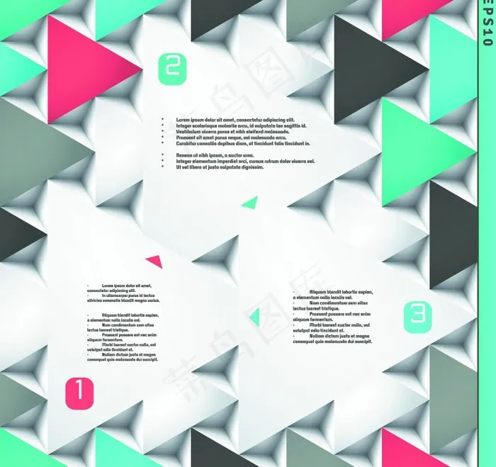 彩色三角形图片eps,ai矢量模版下载