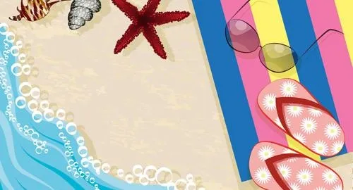 沙滩旅游元素矢量图01ai矢量模版下载