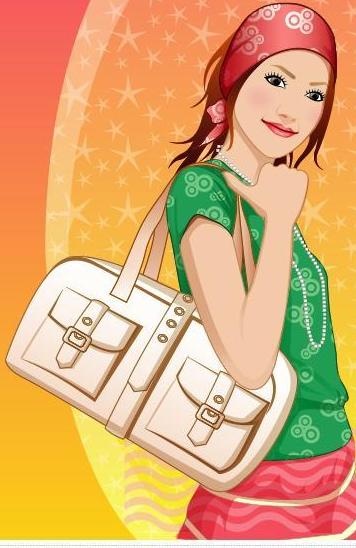 美女矢量图图片ai矢量模版下载