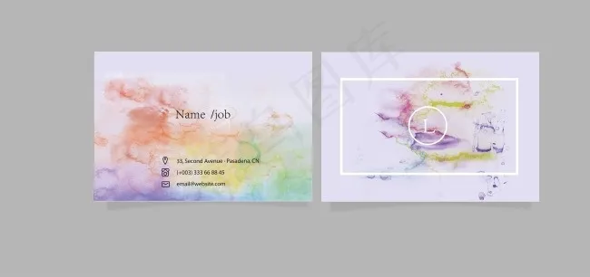 时尚彩色名片ai矢量模版下载