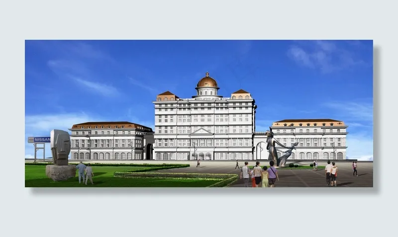 欧式行政机关办公楼PSD分层