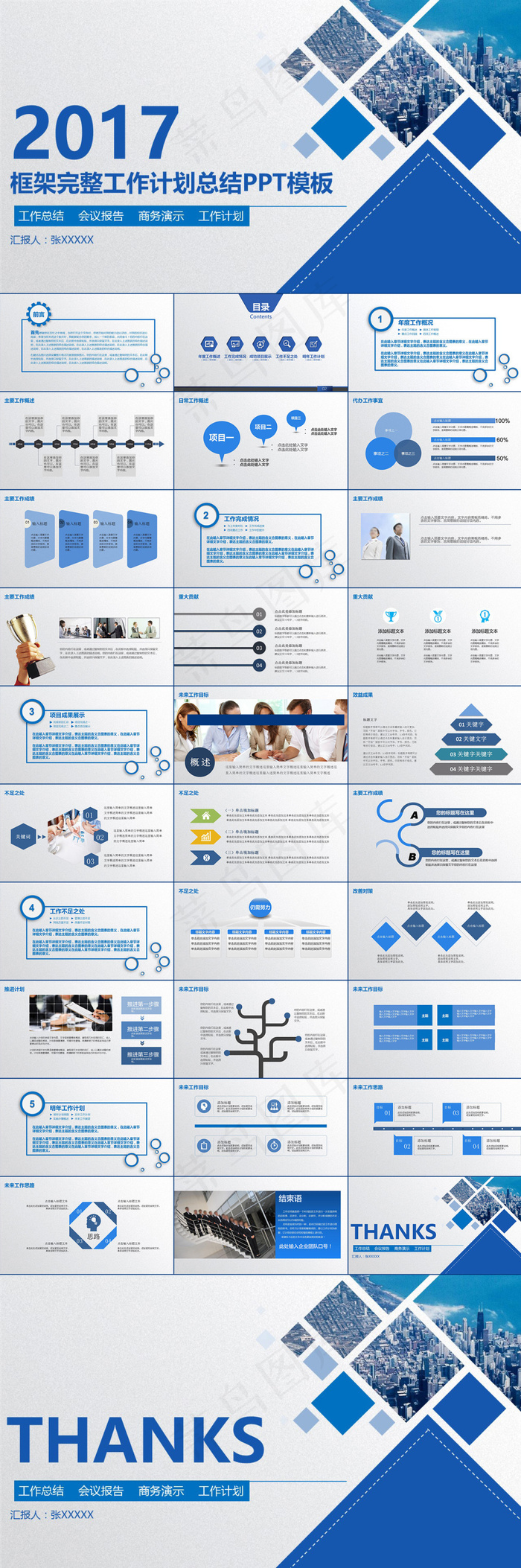 2017年终工作总结汇报PPT模板