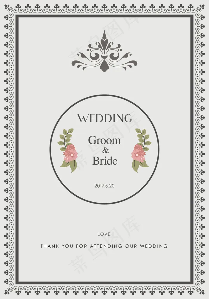 小清新版式婚礼ai矢量模版下载