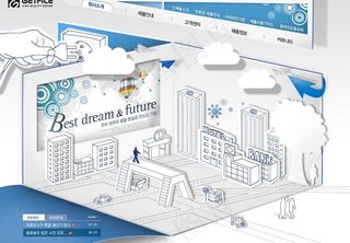 手绘风格科技公司网页图片