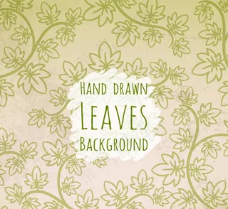 手绘绿叶装饰背景