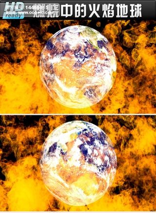 震撼烈火中燃烧的地球视频素材