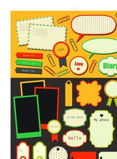 矢量卡通办公素材标签