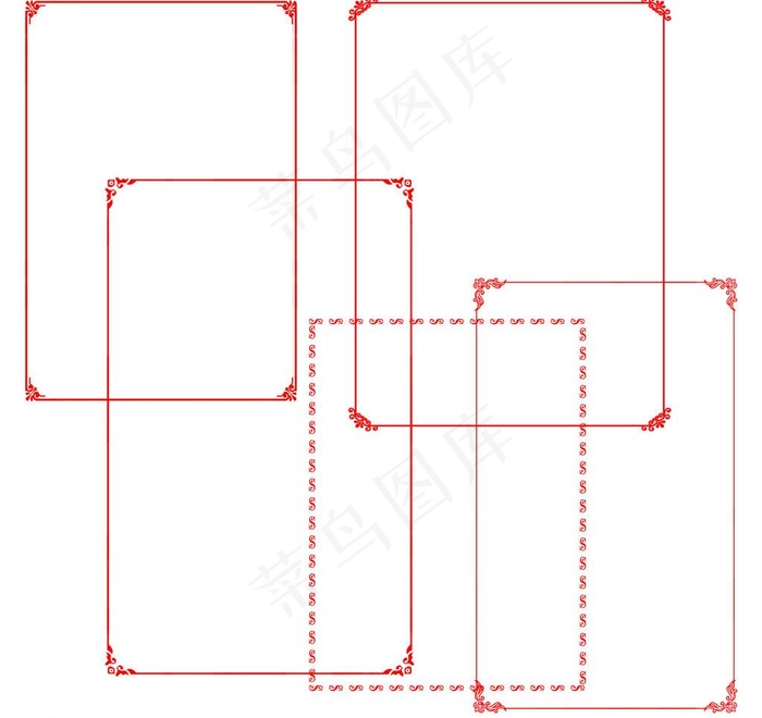 红色 花纹边框图片