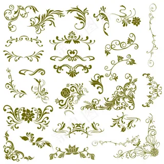 矢量花纹花边AI素材