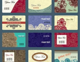 精美花纹名片模板矢量素材