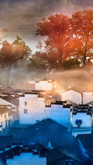 美如画的乡村房屋高清摄影图片