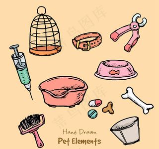 卡通狗彩色宠物用品彩绘宠物用品素材