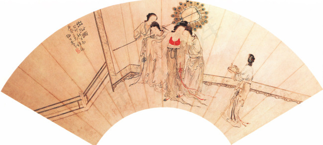 人物扇面画