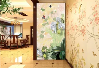 现代蝴蝶兰玄关背景墙