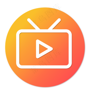 彩色渐变圆形电视直播icon图标