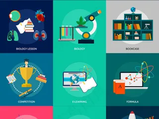 扁平风格商务办公矢量图形办公PPT...