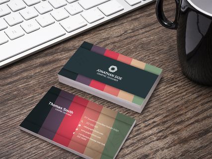 文艺清新布纹名片