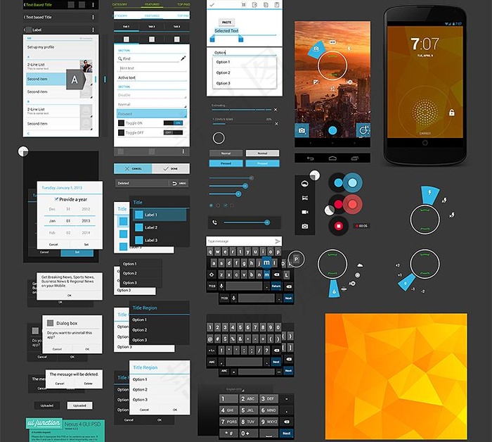 nexus4g ui界面设计psd...