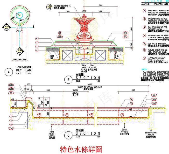 喷泉cad图稿详图