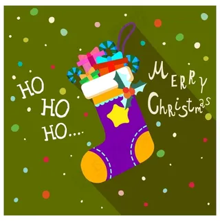 圣诞袜子扁平插画