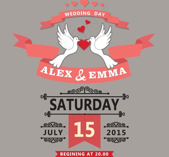 婚礼邀请卡图片