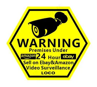 亚马逊ebay监控摄像头警示标贴窗户贴