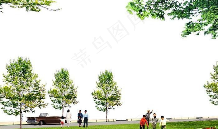 广场绿化环境设计099图片psd模版下载