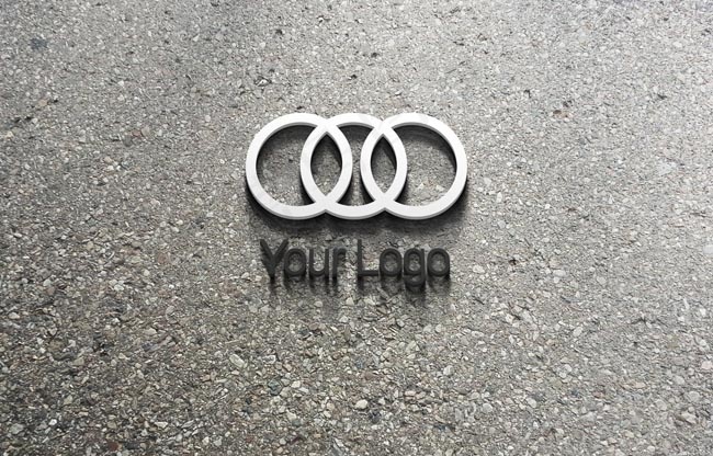 圆形Logo石灰地立体展示(2500X1600(DPI:300))psd模版下载