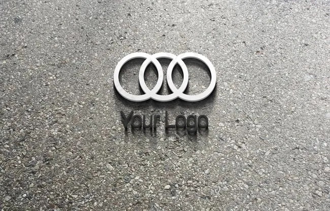 圆形Logo石灰地立体展示(2500X1600(DPI:300))psd模版下载